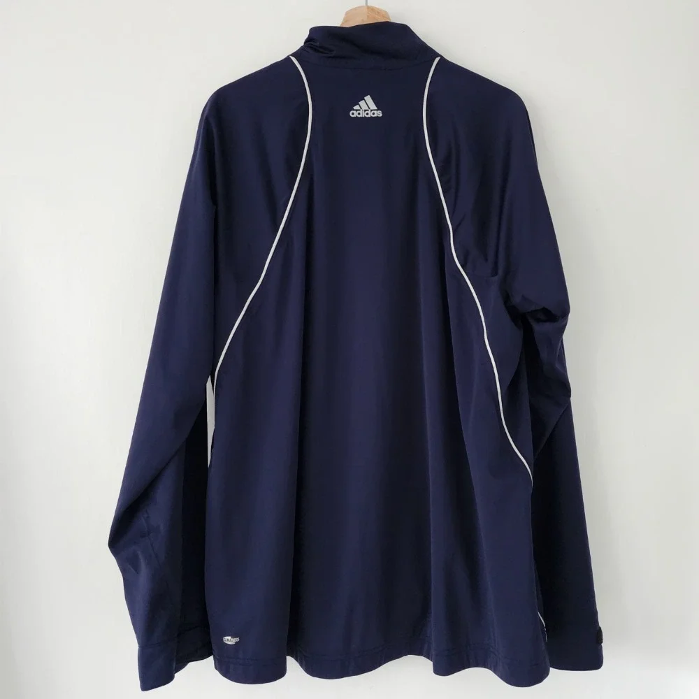 Adidas blue 1/4 zip pullover long sleeve‎ jacket mens size XL